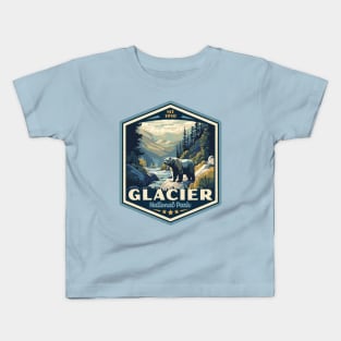 Glacier National Park Vintage WPA Style National Parks Art Kids T-Shirt
